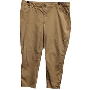 Eddie Bauer Women's Beige Raw Hem Pants Plus Size 16